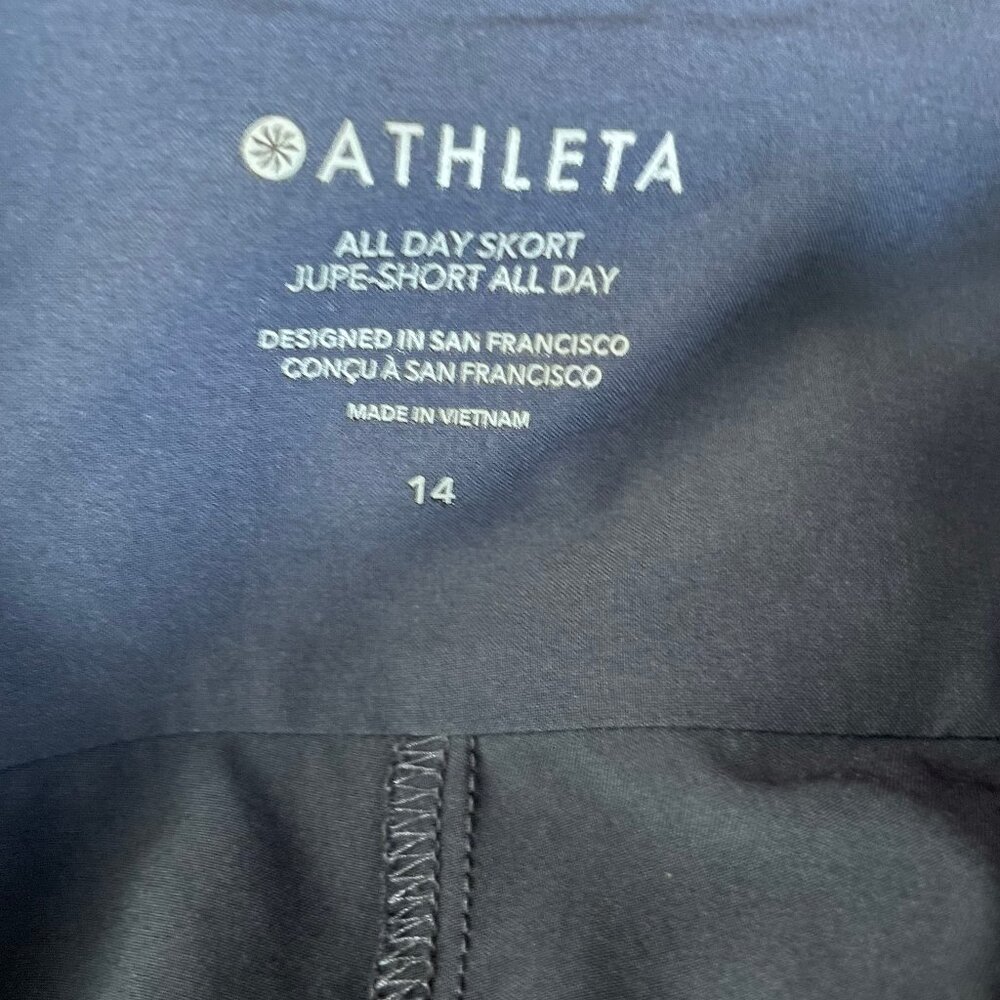 Athleta All Day Skort Jupe Womens 14 Blue Athleisure Tennis Golf Pickleball - Picture 3 of 7